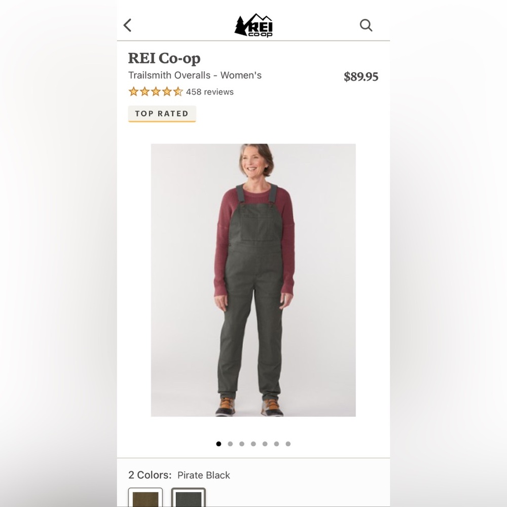 REI Trailsmith overalls size 2 pirate black (worn once!)